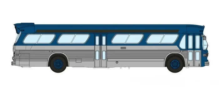 Rapido 573096 N Scale New Look Suburban Bus – Unlettered Blue/Silver (with Working Headlights)
