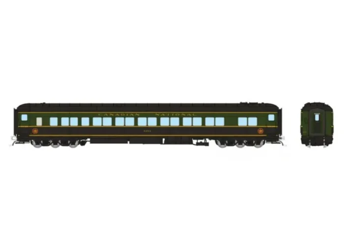 Rapido Trains 125008 HO Balloon Top Coach Canadian National Green CNR 5228
