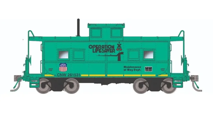 Rapido Trains 144116 HO Scale Northeastern Style Caboose (Porthole Windows) UP “Op Lifesaver” CNW 261531
