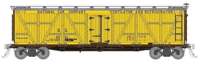 Rapido Trains 177204A HO Scale FGE R7 Reefer National Car Co. NX Single Car (# Varies)