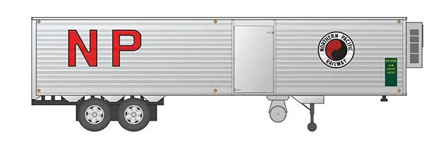 Rapido Trains 403048 HO Scale 40′ Fruehauf Fluted Side Van Trailer Northern Pacific NP