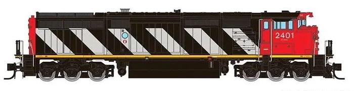 Rapido Trains 540535 N Scale GE Dash 8-40CM Canadian National “Stripes” CN 2410 with DCC Sound