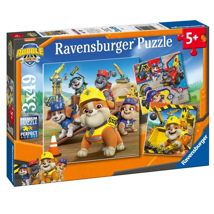 Ravensburger Paw Patrol Rubble & Crew 3×49 Piece Jigsaw Puzzle