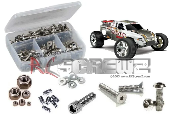 RC Screwz TRA020 Stainless Steel Screw Set for Traxxas 2WD Rustler