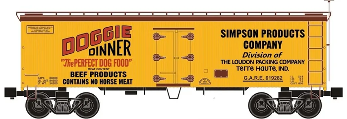 Ready Made Trains (RMT) 86199-282 O Scale 36′ Wood Side Reefer Car Doggie Dinner