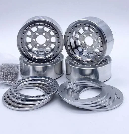 Reefs RC Hammer 1.9″ Beadlock Off-Road Crawler Wheels with Silver Rings and Hardware 4 Pack