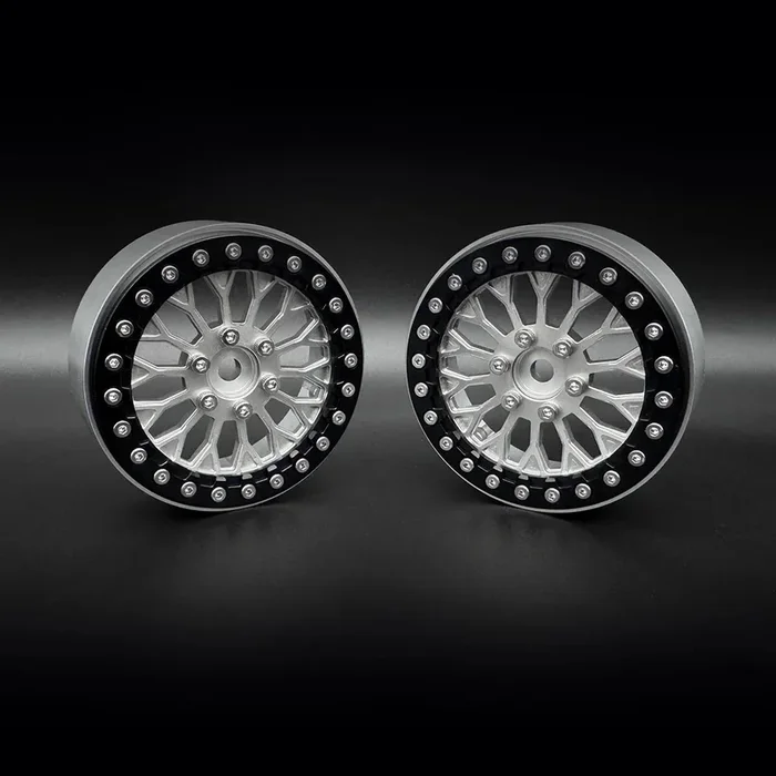 Reefs RC SEHREEFS229 Shield 2.2″ Shield Beadlock Off-Road Crawler Wheels with Black Rings and Hardware