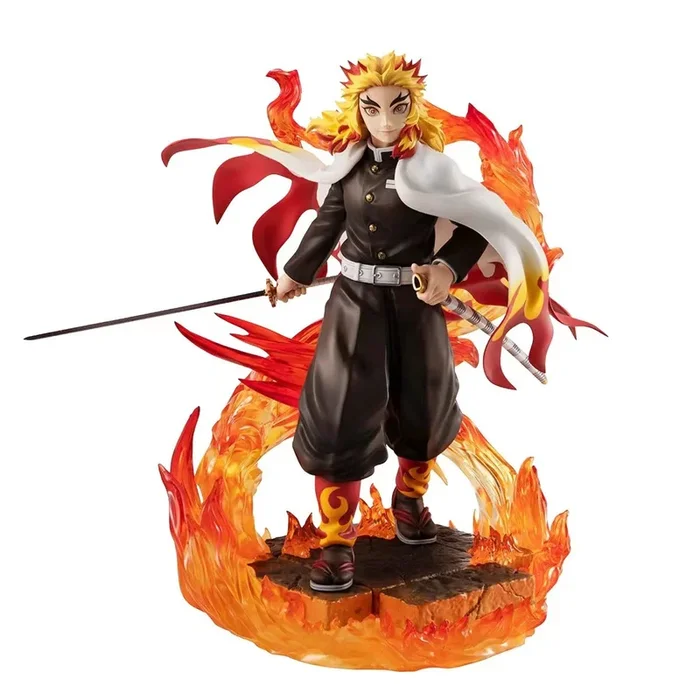 Rengoku Kyojuro Actionfigur | 22cm | Dämon Slayer Sammlerstück | Flammeneffektdesign