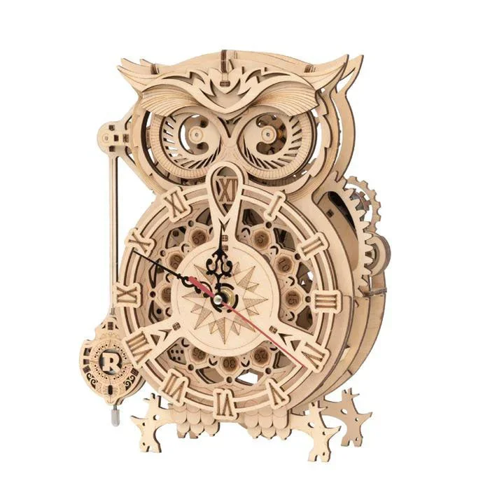 Robotime Mechanical Wood Models; Owl Clock