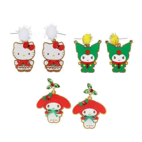 Sanrio Hello Kitty And Friends Earrings Holiday Series Bioworld Earring Set