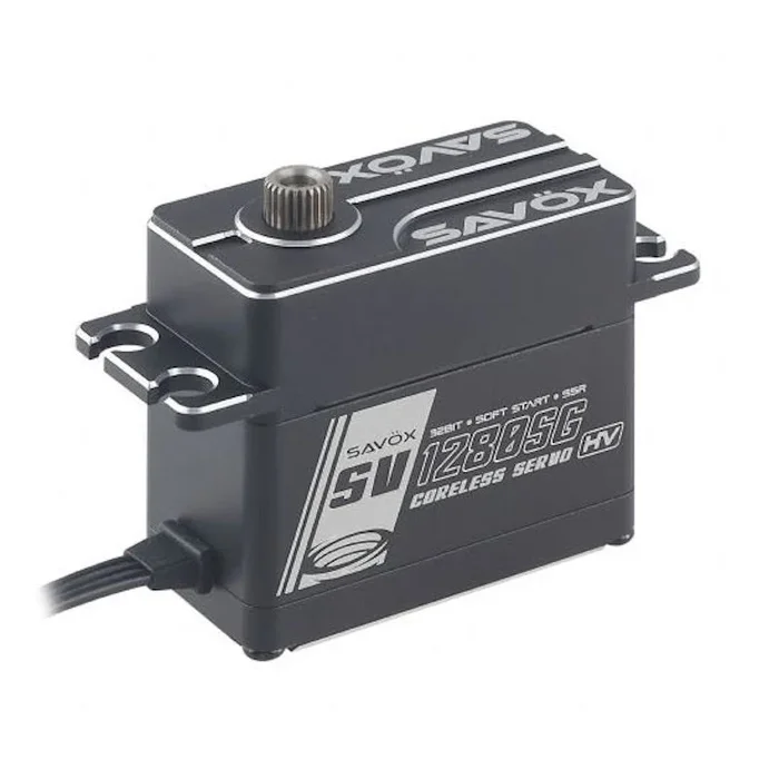 Savox SAVSV1280SGP High Voltage Coreless Steel Gear Monster Torque Servo with Soft Start, 0.12sec / 763.8oz @ 8.4V