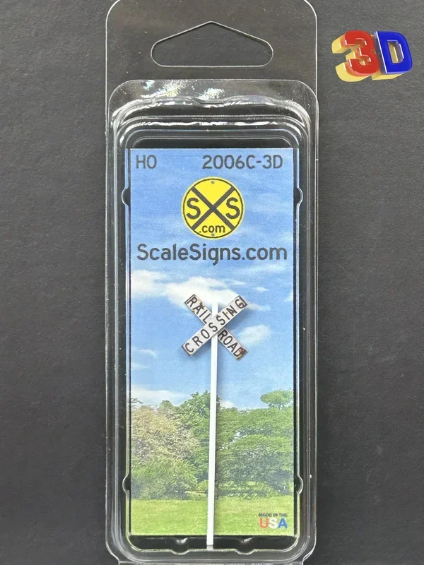 ScaleSigns HO-2006-3D HO Scale 3D Rusty Crossbucks Sign