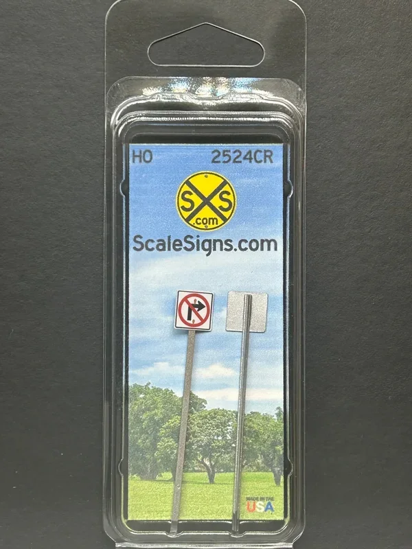 ScaleSigns HO-2524CR HO Scale No Right Turn Sign (2 Pack)