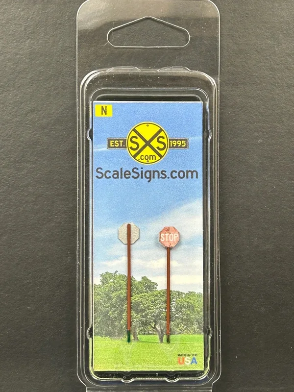 ScaleSigns N-2505C N Scale Stop Sign – Faded