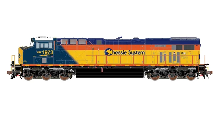ScaleTrains Rivet 39905 HO Scale GE ES44AH GEVo Chessie Heritage CSX 197 DCC Sound