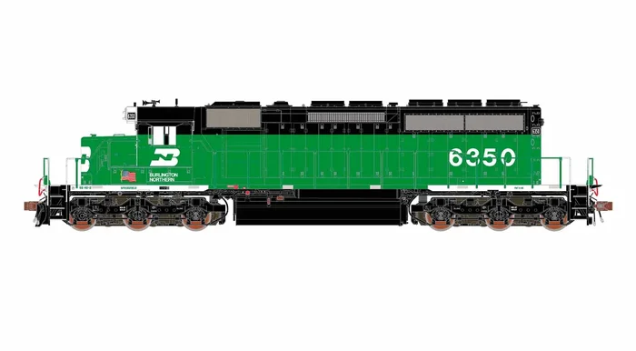 ScaleTrains Rivet 40757 HO Scale EMD SD40-2 Burlington Northern BN 6350 – DCC & Sound (White Face with Ditch Lights)
