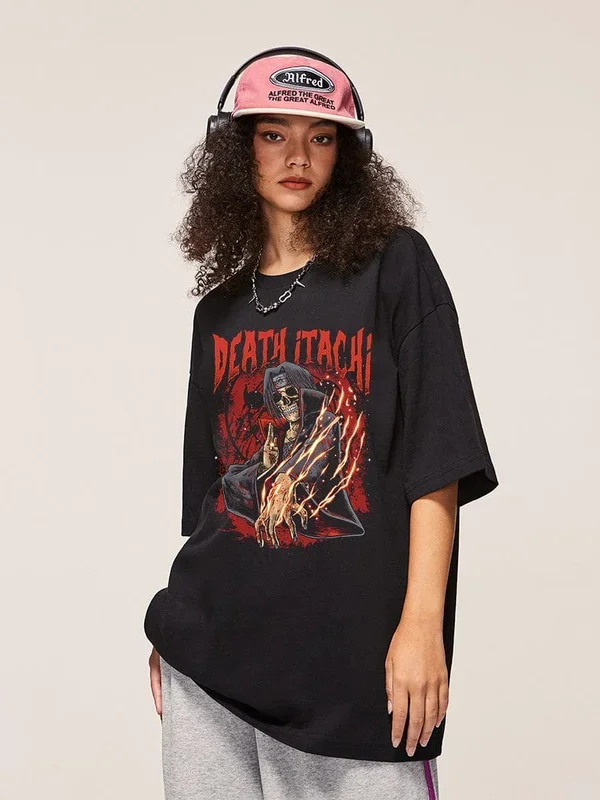 死亡Itachi T卹|火影忍者肖普登服裝|獨特的動漫襯衫