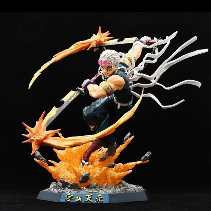 Slayer Demon Premium Urogi Figura – 37 cm com efeitos de iluminação USB – modelo GK de alta qualidade com design detalhado de fogo e espada