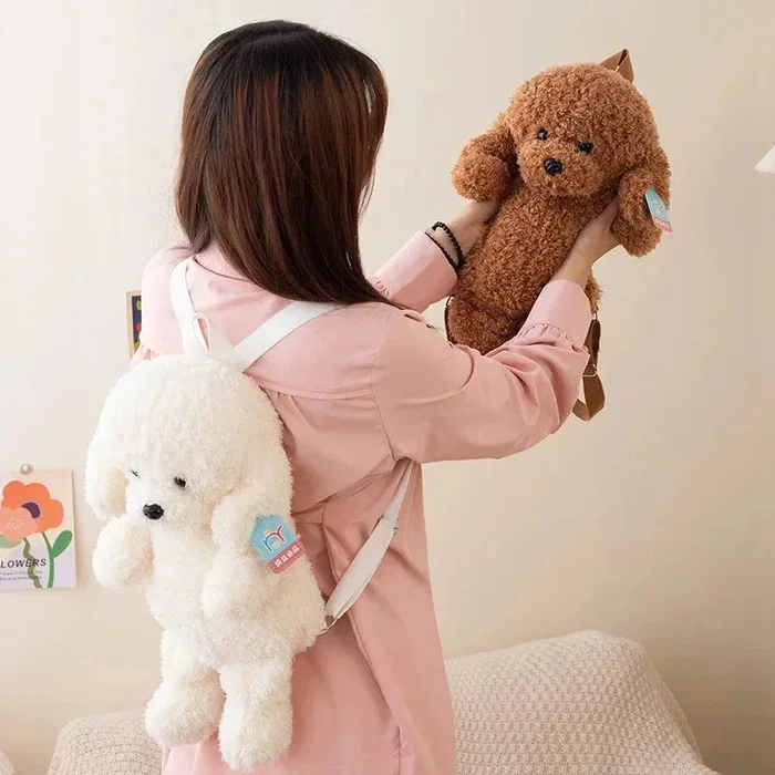 Soft Teddy Poodle Plush Backpack