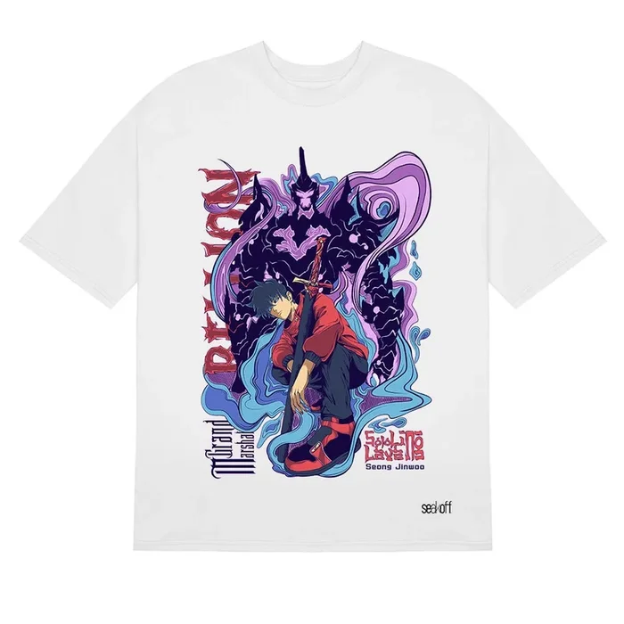 Solo Leveling Shadow Warrior T-Shirt – Vibrant Anime Graphic Design