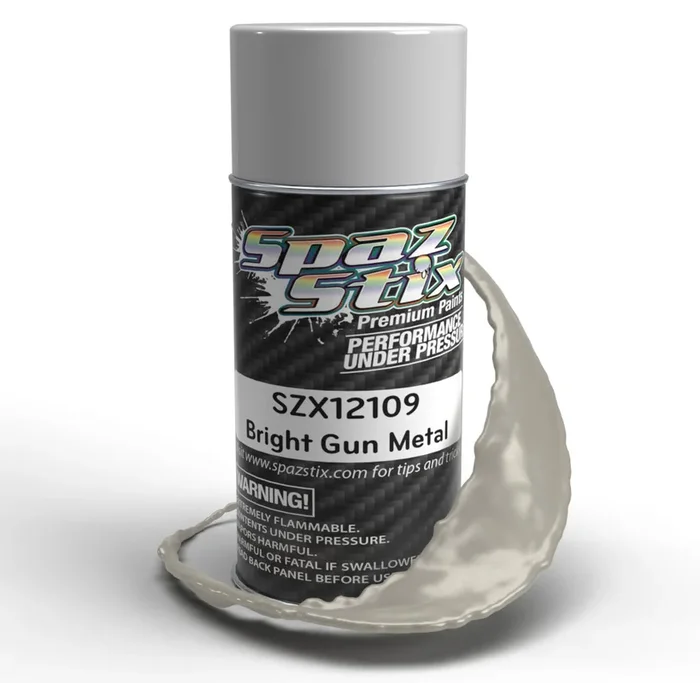 Spaz Stix Bright Gun Metal Aerosol Spray Paint 3.5oz Can SZX12109 12109
