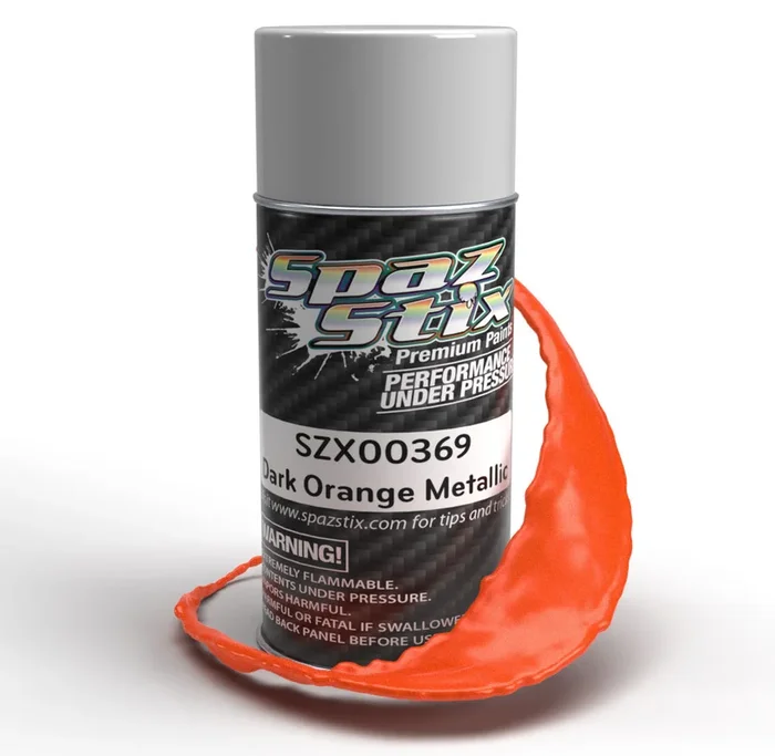 Spaz Stix Dark Orange Metallic Spray Paint 3.5oz Can SZX00369 00369