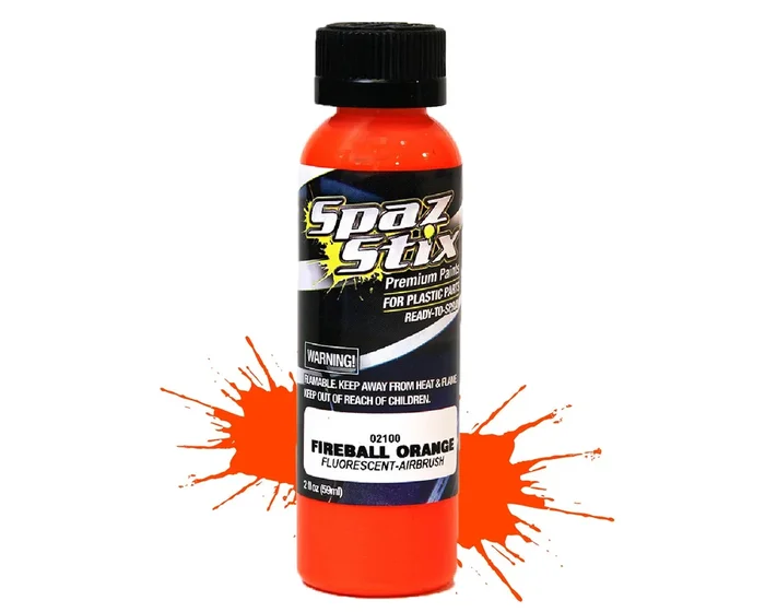 Spaz Stix FIREBALL ORANGE FLUORESCENT AIRBRUSH PAINT 2OZ