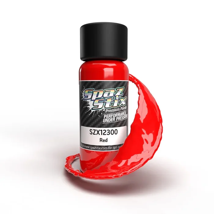 Spaz Stix Solid Red Airbrush Ready Paint 2oz Bottle SZX12300 12300