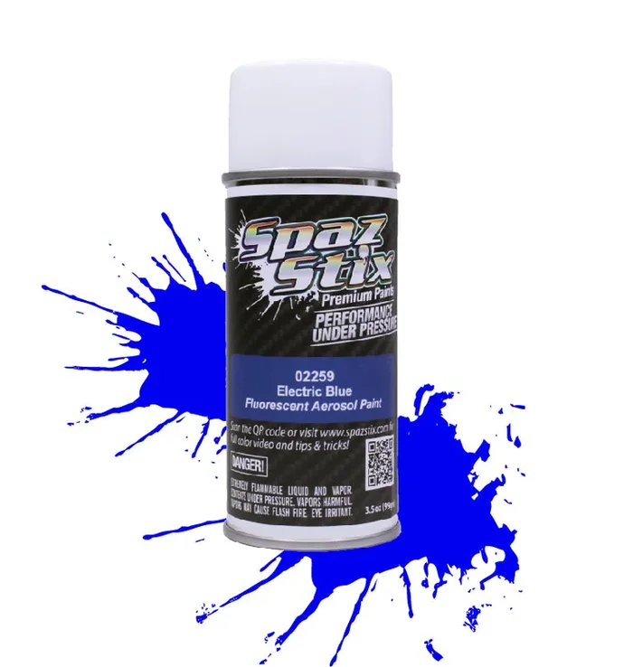 Spaz Stix SZX02259 Electric Blue Fluorescent Aerosol Paint, 3.5oz Can