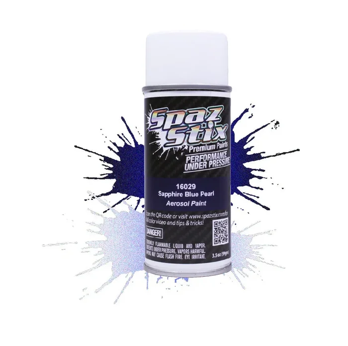 Spaz Stix SZX16029 SAPPHIRE BLUE PEARL Aerosol Paint, 3.5oz Can