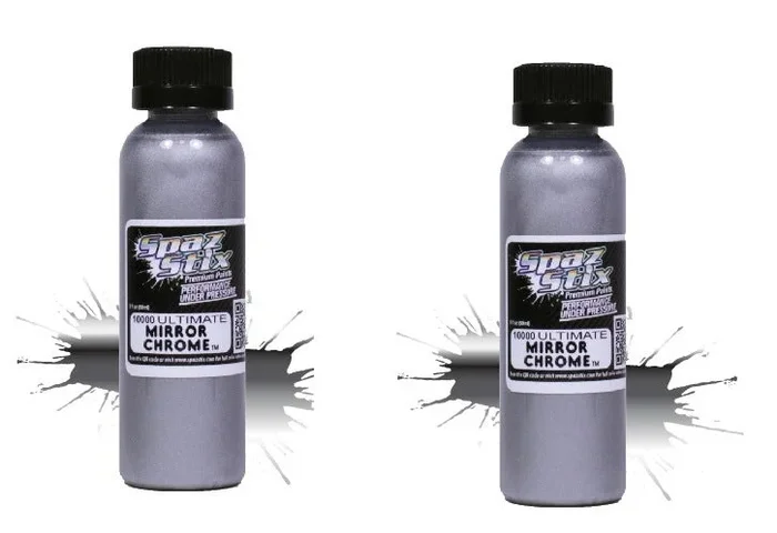 Spaz Stix Ultimate Mirror Chrome 2pk Airbrush Paint 2oz Lexan RC SZX10000 10000