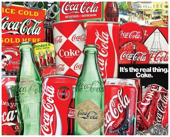 Springbok 33-10919 Coca-Cola Then and Now Vintage Cans 1000 Piece Puzzle