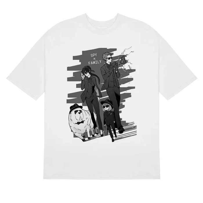 Spy Family Anime T-Shirt – Stylish Black & White Design | High-Quality Anime Shirt