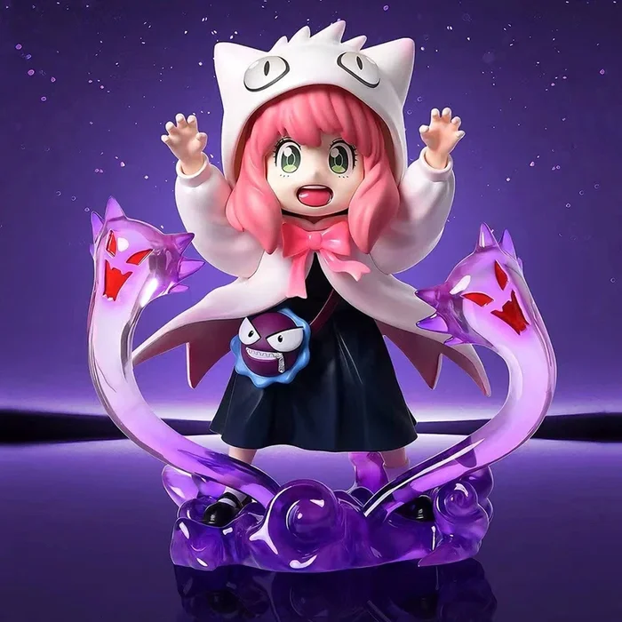 Spy x Family Anya Forger PVC Figure – 17 cm, Cosplay Gengar (Black & White Options)