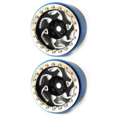 SSD RC SSD00236 2.2″ Champion PL Beadlock Wheels Black / Silver (2)