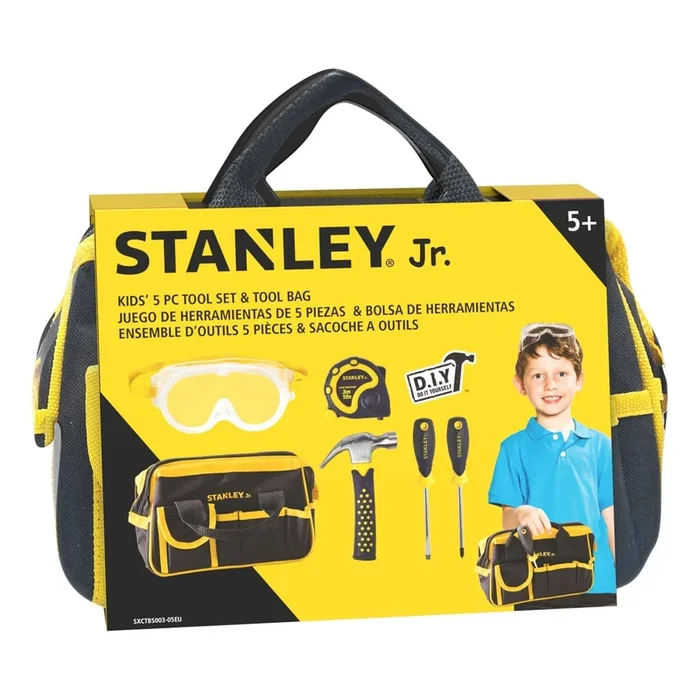 Stanley Jr Toolbag and 5 Piece Toolset Toy Playset