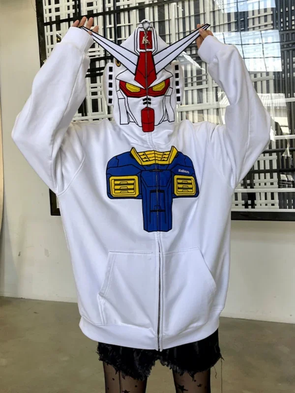 Sweat à capuche zippé complet Gundam | Sweat à capuche cosplay inspiré de l’anime épique