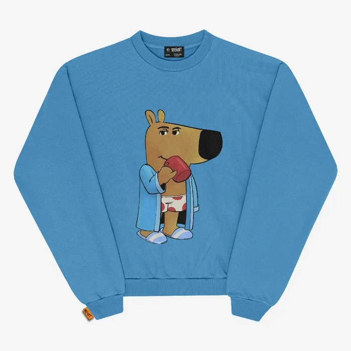 Sweat-shirt Morning Chill Guy – Pull douillet inspiré des mèmes | Disponible en noir, blanc et bleu