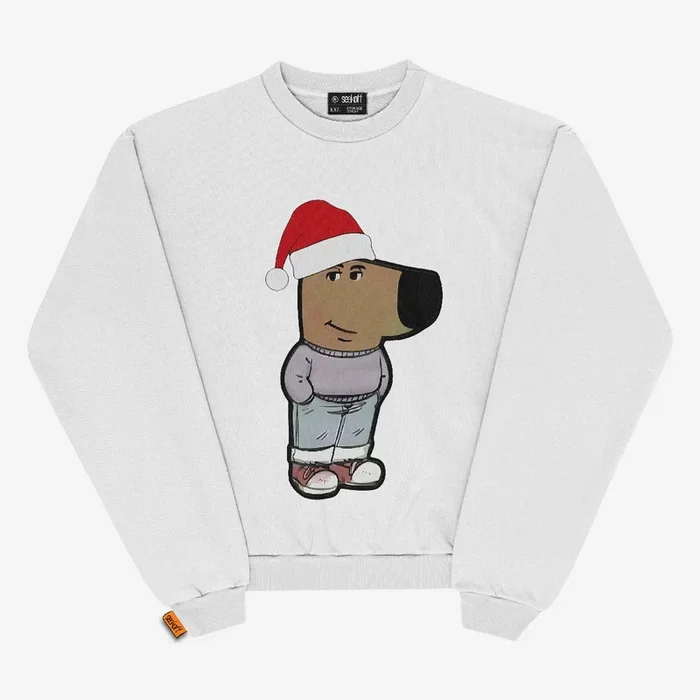 Sweinshirt Chill Guy-Repleta festiva inspirada en memes | Disponible en blanco y negro