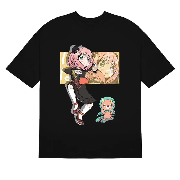 T -shirt da Família Spy Family Anya – Dynamic Duo Design | Camisa de anime de alta qualidade