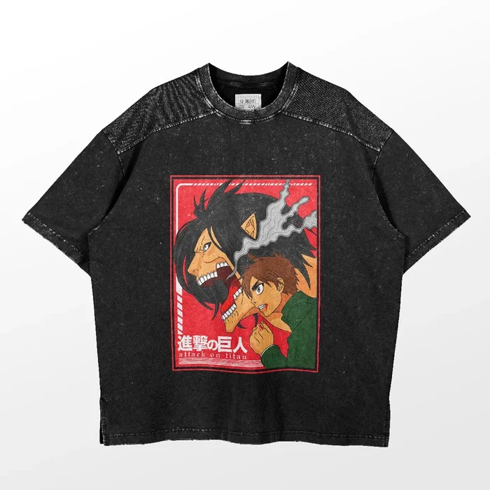 T -shirt de transformação de Eren Yeager e Attack Titan – Ataque no Titan