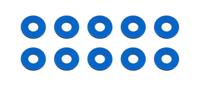 Team Associated Bulkhead Washers, 7.8×0.5 mm, blue aluminum