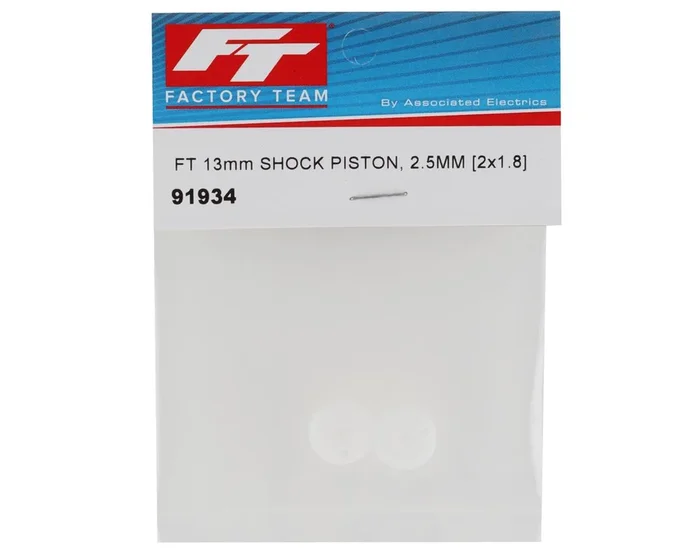 Team Associated Factory Team 13mm 2.5mm Shock Piston (2) (2×1.8mm)