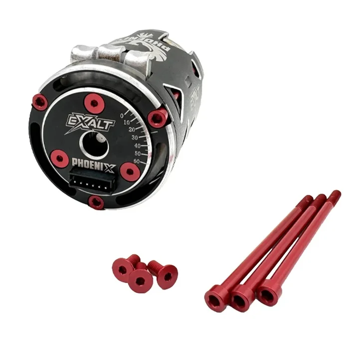 Team Exalt Complete Modified Motor Aluminum Screw Kit 6pc Red EXA0243R