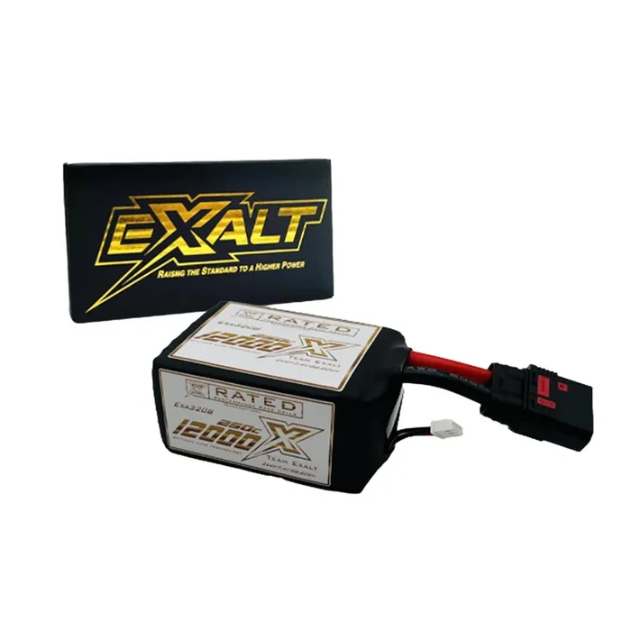 Team Exalt X-Rated 12.000mah 250c 2s 7.4v Drag Race Lipo Battery w/QS8 EXA3208