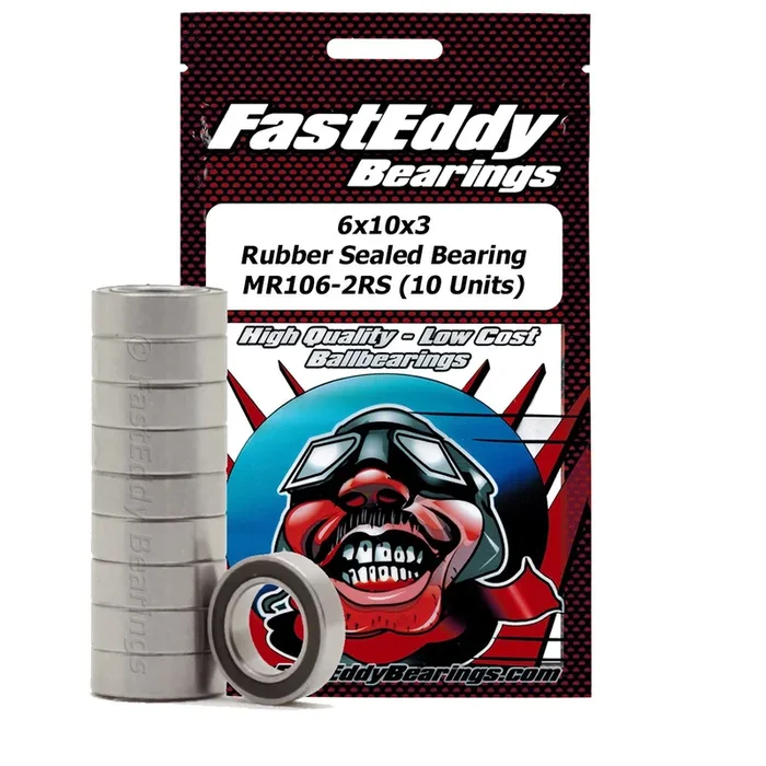 Team FastEddy 6x10x3mm Rubber Sealed Bearing (10) MR106-2RS