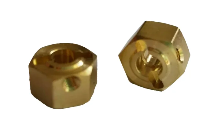 Team KNK (2) 12mm x 10mm wide Brass Hexes with Hardware
