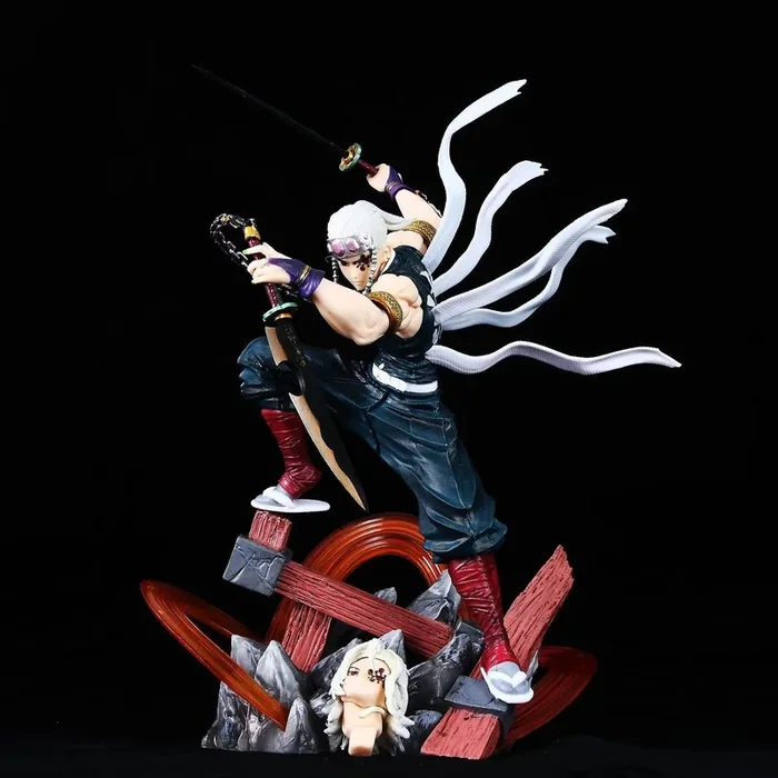 Tengen Uzui Battle Sound Pillar Figura – modelo GK de 27 cm com substituição de águia de cabeça dupla – PVC de alta qualidade colecionável de Slayer Demon