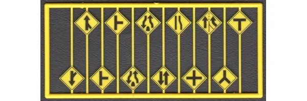 Tichy Train Group 8255 HO Scale Highway Warning Signs Road Path #2 (12 Pack)