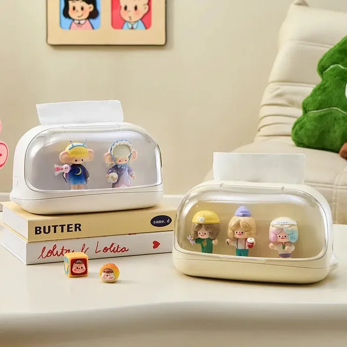 Tissue Box Cover with Figure Holders